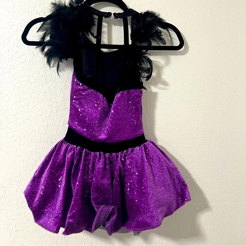 Weissman Don’t Forget My Love Dance Costume MC Medium (11-12) Velvet Feather Trm